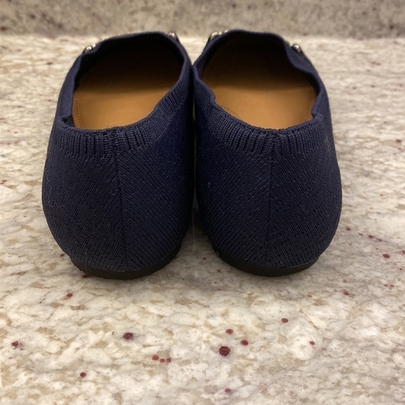 NAUTICA Navy Blue Ballerina Slides with Silver Metal Buckle Detail Size 8 - Picture 3 of 9